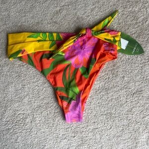 Farm Rio tropical garden bikini bottoms with side tie